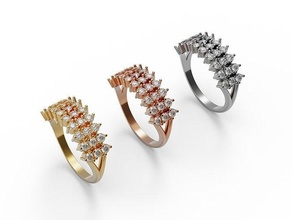 elmas yüzük takı altın gümüş yazdırılabilir mücevher düğün nişan platin dünyası beyaz parlak moda güzellik elmaslar yüzükler 3d print model - Mito3D