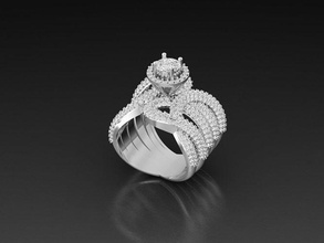 diamond ring jewelry wedding luxury engagement shining gold printable silver jewel fashion jewellery cad gem rings 3d print model - Mito3D