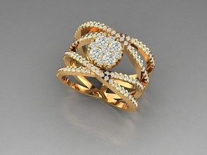 diamante squillare nozze gioielleria oro moda argento stampabile fidanzamento cad splendente gemma anelli 3d print model - Mito3D