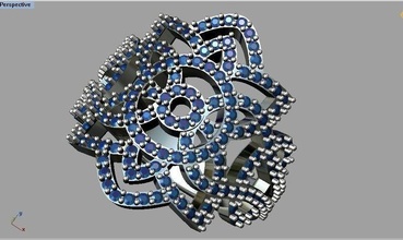diamante anillo joyería Moda imprimible 3dprint joya piedra preciosa plata oro rubí Esmeralda zafiro anillos 3d print model - Mito3D