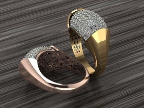 diamond ring fashion gold wedding jewelry rings 3d print model - Mito3D