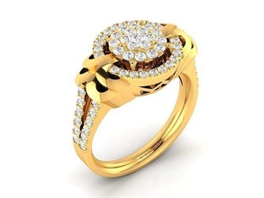diamante squillare gioielleria moda stampabile engagement nozze oro nuziale anelli argento Fidanzamento sterlina cad braccialetto solitario 3d print model - Mito3D