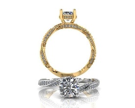 diamond ring jewelry gold silver printable jewel jewellery wedding gem fashion engagem engagement beauty rhino stonering rings 3d print model - Mito3D