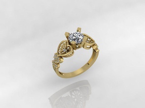 diamond ring jewelry sterling fashion wedding rings 3d print model - Mito3D