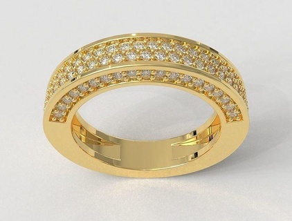 diamond ring rings gold jewelry pauloranieri trendy fashion classic modern silver band wedding 3d print model - Mito3D