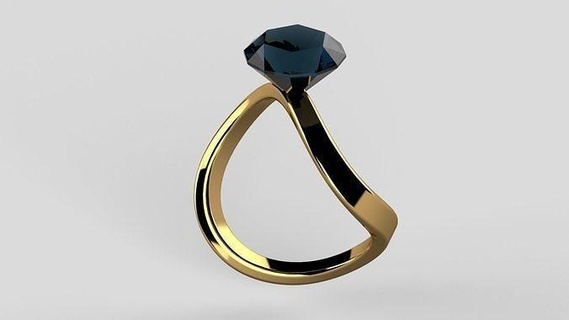 diamond ring wedding art love shining glazed elegant gold jewelry printable luxury design silver engagement rings 3d print model - Mito3D