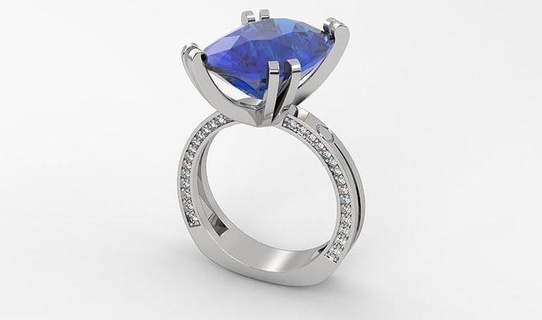 Diamant Ring Kunst 3d Gold Juwel Design drucken Silber druckbar Schmuck Ringe 3d print model - Mito3D