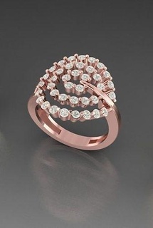 Diamant Ring Schmuck Engagement druckbar Gold Luxus Hochzeit Ringe Mode Juwel Silber cad Schönheit 3d print model - Mito3D