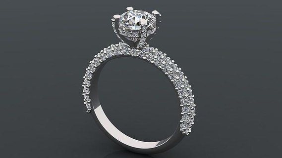 diamante anel joalheria luxo brilhando elegante prata Casamento lindo argolas 3d print model - Mito3D