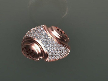 diamante anel joalheria ouro Casamento arte prata vintage argolas 3d print model - Mito3D