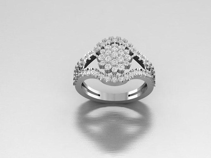diamante squillare gioielleria moda stampabile lusso oro anelli argento nozze Fidanzamento cad bellezza design 3d print model - Mito3D