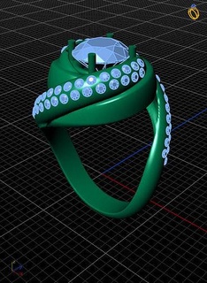 diamond ring 3dmprinting rihno matrix gold printable jewellery 3dprint rhino gem 3dmodeling jewelry rings 3d print model - Mito3D