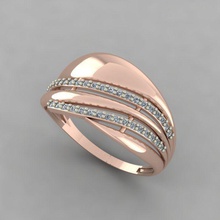 anillo de diamante la joyería oro moda imprimible sterling plata joya los anillos 3d print model - Mito3D