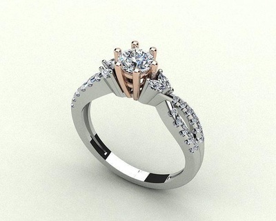 diamante squillare gioielleria stampabile anelli nozze Fidanzamento argento oro moda sterlina bellezza bianca platino 3d print model - Mito3D