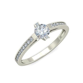 diamante anillo joyería joya anillos oro imprimible compromiso Boda platino brillante libra esterlina Moda blanco 3d print model - Mito3D