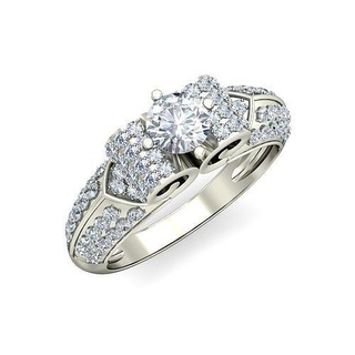 diamond ring jewelry rings gold printable silver jewellery engagement wedding jewel gem platinum brilliant sterling fashion 3d print model - Mito3D