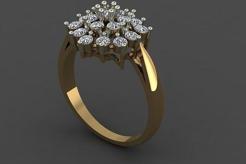 diamond ring jewelry luxury gold wedding printable shining precious engagement rings brilliant 3d print model - Mito3D