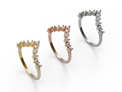 diamond ring jewelry gold silver jewellery wedding gem fashion white jewelryword brilliant jewel printable beauty diamant brillant marrid rings 3d print model - Mito3D