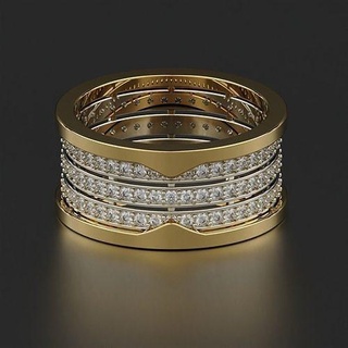 Diamant Ring Schmuck Platin Gold Luxus Juwel Engagement Silber druckbar brillant Hochzeit zweifarbig 2ton Ringe 3d print model - Mito3D