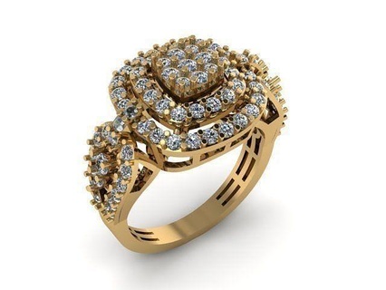 diamond ring jewelry rings gold printable silver jewellery engagement jewel wedding gem design precious platinum brilliant modern 3d print model - Mito3D