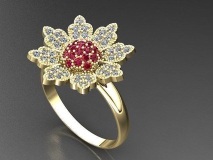 Diamant Ring Gold Schmuck Silber druckbar Juwel Hochzeit Mode Platin Schönheit Prototyp entwickeln Finger Weiß Engagement Ringe 3d print model - Mito3D