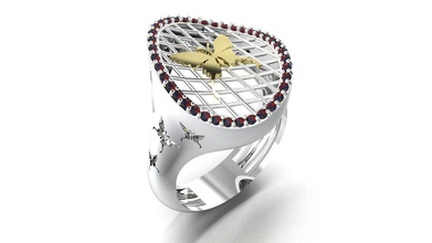 bague en diamant bijoux les anneaux le de l'anneau or la mode brillant imprimable 3d joyau 14k stl rhino 3d print model - Mito3D