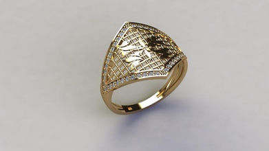 diamond ring rings jewel jewelery gold jewelry 3d print model - Mito3D