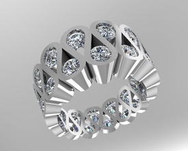 diamond ring jewelry rings silver jewel engagement brilliant jewellery gold fashion beauty 3d print model - Mito3D