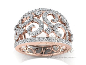 diamond ring jewelry luxury gold precious rings 3d print model - Mito3D