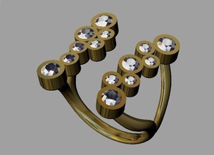 diamond ring fashion jewellery 3dprint printable gold silver gemstone jewelry rings 3d print model - Mito3D
