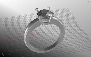 diamond ring jewelry 14k 3dm 750 cad female gem gold jewel jewellery platinum printable rhino rings silver wedding woman 3d print model - Mito3D