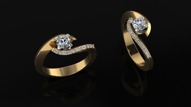 diamond ring jewelry silver jewel gold gem jewellery wedding white gemstone rings 3d print model - Mito3D