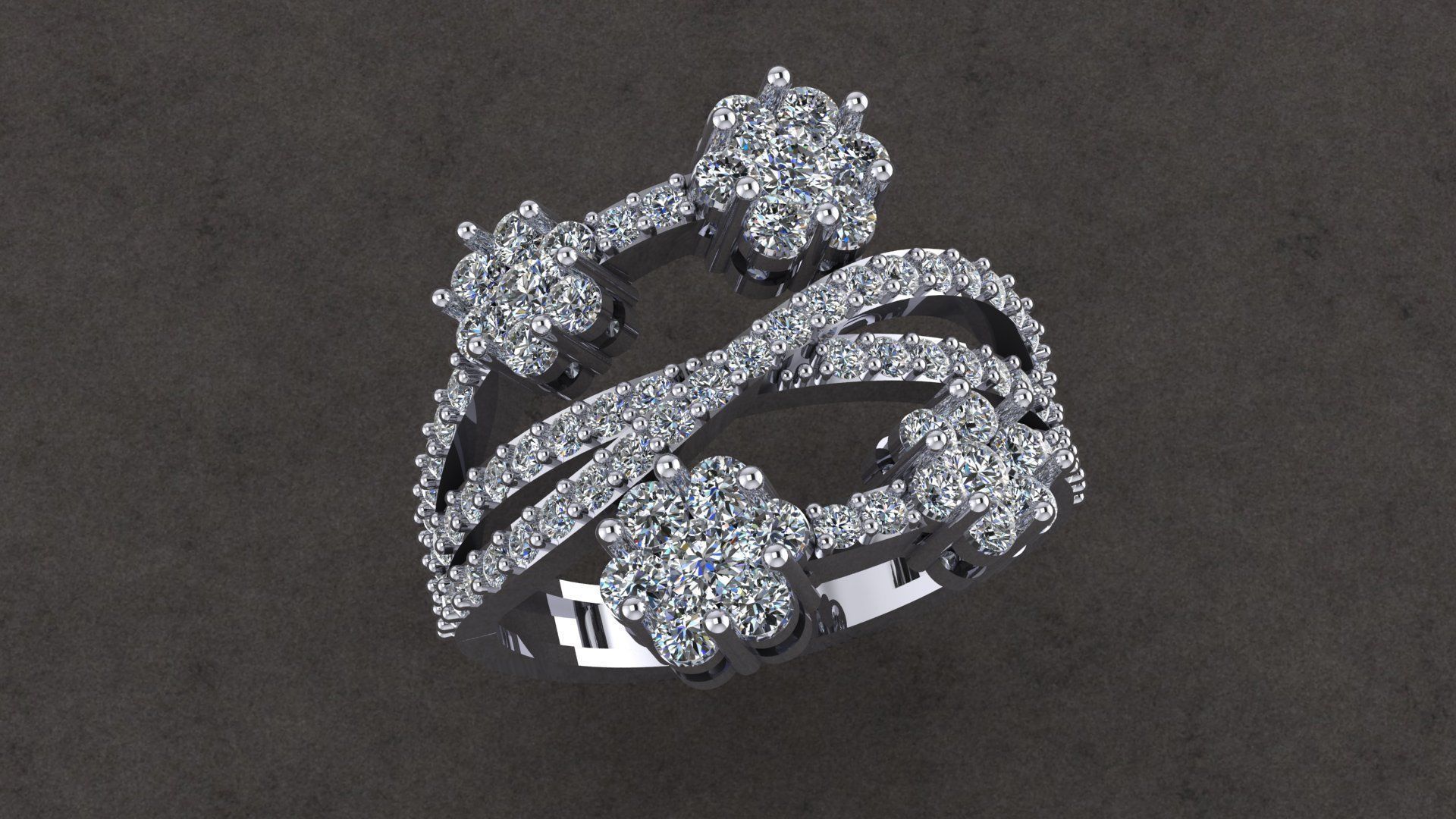 diamant bague bijoux mode platine mariage argent gemme or engagement beauté saphir anneaux rubis bijou engagem 3D print model - Mito3D