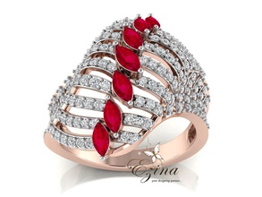 anello di diamanti gioielli lucente oro stampabile anelli 3d print model - Mito3D