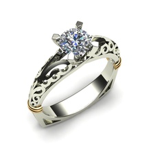 anillo de diamante la joyería el blanco plata sterling boda brillante moda y belleza imprimible oro los anillos 3d print model - Mito3D