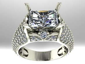 diamante anillo joyería joya lujo platino Moda imprimible brillante compromiso belleza plata oro rubí anillos 3d print model - Mito3D