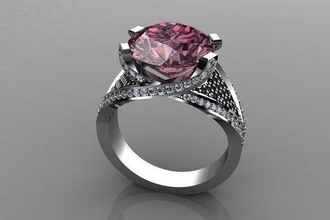 diamond ring jewel engagement wedding jewellery ladies gem gold jewelry rings 3d print model - Mito3D