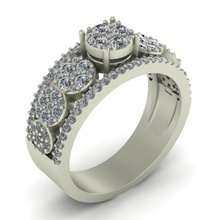 diamante anillo gemas diamantes joyería joya cóctel plata oro orfebre idiota anillos 3d print model - Mito3D