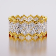 diamante anillo 14k 18k oro imprimible plata libra esterlina moda enganchar vestir pulsera joya joyería anillos 3d print model - Mito3D