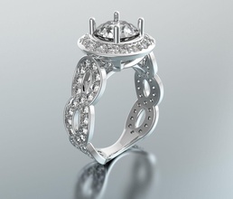 anel de diamante jóias ouro casamento folhas 3d modelo natural exclusiva anéis pedra brilhantes cortes printable 3d print model - Mito3D