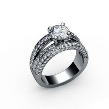 Diamant-ring gold silverwedding Schmuck Blätter 3dmodel diamond natürlich Steine exklusiv ring gem Juwel Juwelen Ringe 3d print model - Mito3D