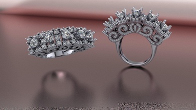 diamond ring wedding jewelry engagement fashion silver jewel platinum jewellery gem brilliant gold beauty sapphire necklace pendant ruby diamant rings 3d print model - Mito3D