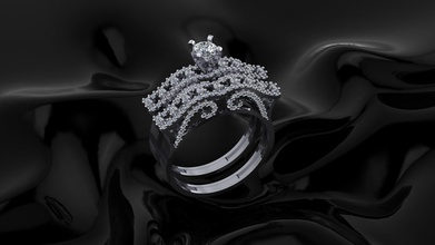diamond ring daimond jewel silver fashion jewelery jewelry rings 3d print model - Mito3D
