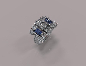diamond ring jewelry italian style anello rings 3d print model - Mito3D