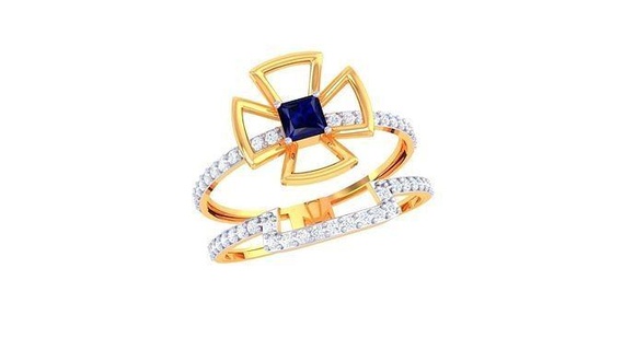 diamant bague 18 anneaux mariage engagement bijou bijoux imprimable or argent platine luxe précieux 3d print model - Mito3D