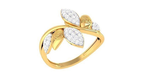 diamant bague 20 anneaux mariage engagement bijou bijoux imprimable or argent platine luxe précieux feuille 3d print model - Mito3D