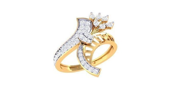 diamante squillare 52 anelli nozze Fidanzamento gioiello gioielleria stampabile oro argento platino lusso prezioso 3d print model - Mito3D