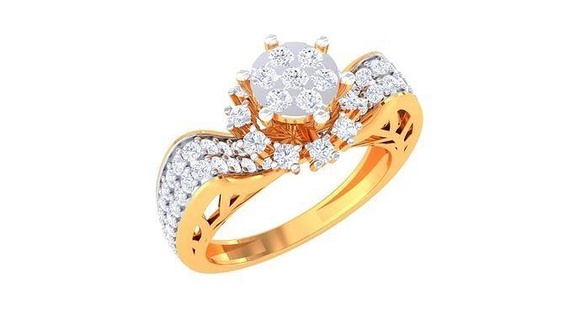 diamond ring - 6 rings wedding engagement jewel jewellery printable gold jewelry silver platinum luxury precious 3d print model - Mito3D