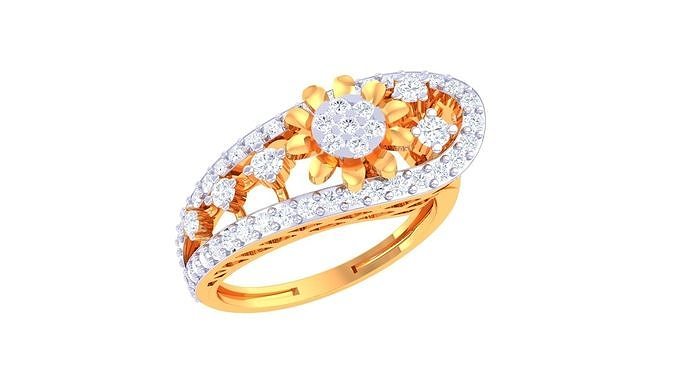 diamond ring - 7 rings wedding engagement jewel jewellery printable gold jewelry silver platinum luxury precious 3D print model - Mito3D