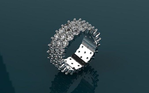 diamante anillo size 5 joyería joya 3d an 351 diseño colgante pendiente arete oído brazalete collar compromiso impresión joyas anillos colgantes brazaletes PULSERA collares paraca imprimir 3d print model - Mito3D